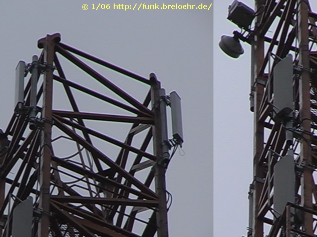 DXB526 - Behelfsmast, Detailaufnahme der Antennen